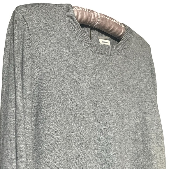 L.L. BeanCotton Cashmere Blend Crew Neck  Back Zip Sweater in Gray Women’s - Picture 3 of 13